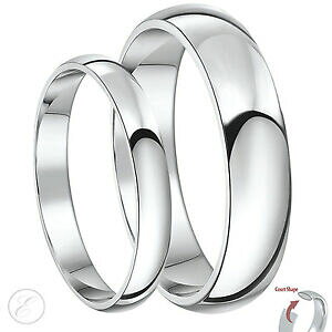 �y���������z�l�b�N���X�@�p���W�E���J�b�v���R�[�g�R���t�H�[�gpalladium couple his amp; hers court comfort shaped wedding rings 3amp;5mm hallmarked