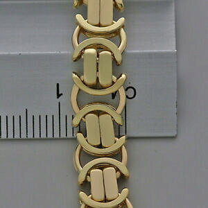 �y���������z�l�b�N���X�@9ct�r�U���`��8mm16g 7{b19_7}9ct gold ladies flat byzantine bracelet 7 8 mm 16g uk hallmarked {b19_7}