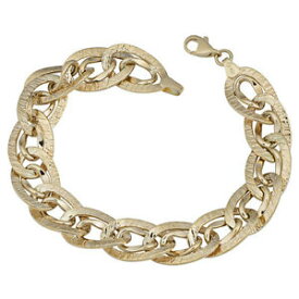 【送料無料】ネックレス　イエローゴールドノベルティリンクブレスレット14k yellow gold novelty link bracelet ejb67501