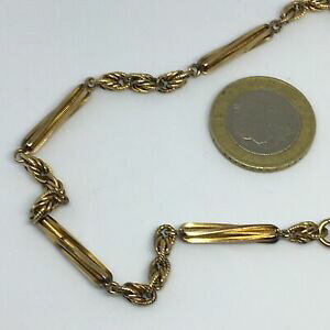 �y���������z�l�b�N���X�@9ct�S�[���ht�o�[�}���`�����N���[�v9ct gold roped multi bar link watch chain with a tbar