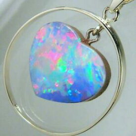 【送料無料】ネックレス　オーストラリアオパールペンダント14kホワイトゴールド115cta60australian opal pendant 14k white gold 115ct genuine heart jewelry gift gem a60