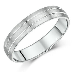�y���������z�l�b�N���X�@�v���`�i�}�b�g�\���b�hplatinum wedding ring double grooved fine matt amp; polished grooves 5mm solid 950