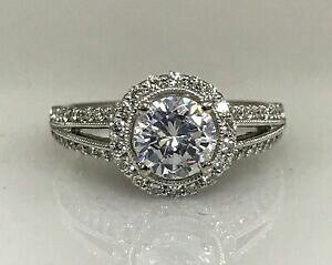 �y���������z�l�b�N���X�@�r���e�[�W���A���z���C�g�S�[���h280ct roundcut moissanite vintage promise engagement ring 14k real white gold