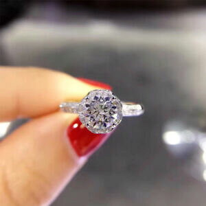 �y���������z�l�b�N���X�@100 crt�J�b�gfvvs1 cc moissanite14k�z���C�g�S�[���h100 crt round cut fvvs1 camp;c moissanite engagement ring 14k solid white gold