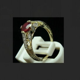 【送料無料】ネックレス　ソリッドkイエローゴールドルビーリングビンテージsolid 10k yellow gold fissure filled ruby ring vintage filigree prong setting