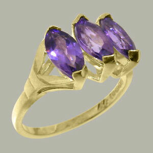 yzlbNX@\bhCG[S[hAWXgOTCYsolid 18ct 750 yellow gold natural amethyst womens trilogy ring sizes j to z