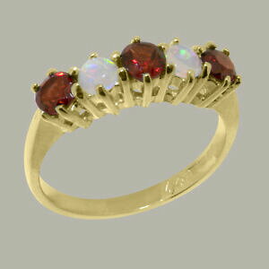 yzlbNX@CG[S[hK[lbgIp[OTCY18ct 750 yellow gold natural garnet amp; opal womens eternity ring sizes j to z