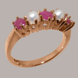 【送料無料】ネックレス　ローズゴールドルビーリングサイズ18ct 750 rose gold natural ruby amp; full pearl womens eternity ring sizes j to z