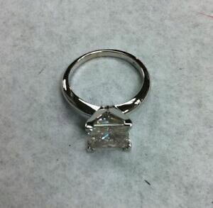 �y���������z�l�b�N���X�@2ct�J�b�gmoissanite14k�z���C�g�S�[���h2ct lovely princesscut moissanite promise engagement ring 14k real white gold