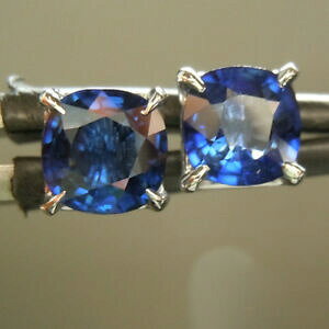 yzlbNX@200 Tt@CACAO14kzCgS[hctNbVJbg200 ct natural cushion cut blue sapphire earrings 14k solid white gold studs