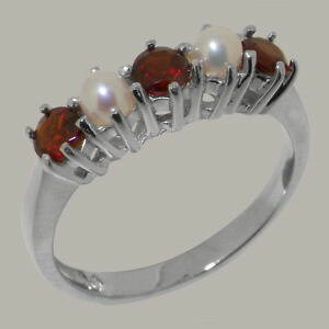 yzlbNX@zCgS[hK[lbgp[OTCY18ct 750 white gold natural garnet amp; pearl womens eternity ring sizes j to z