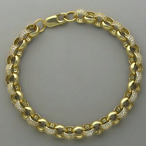 yzlbNX@9ct75Zbgx`[mm8C`t1_8hallmarked 9ct gold ladies gemset belcher bracelet 75mm 8 inches t1_8