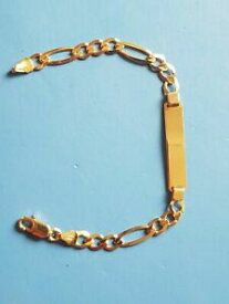 【送料無料】ネックレス　プレーンジェイクブレスレット listing9ct gold curb plain id jake kids childs curb bracelet full hallmark