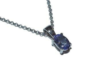 �y���������z�l�b�N���X�@�z���C�g�S�[���h�^���U�i�C�g�y���_���g�x���`���[�`�F�[����9ct white gold tanzanite pendant amp; belcher chain was 180