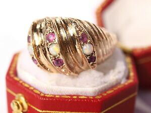 �y���������z�l�b�N���X�@9ct480���r�[�I�p�[���O����o12p9ct yellow gold ruby opal ring 480 grams size o12 p