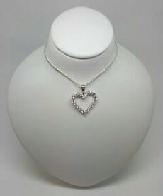 【送料無料】ネックレス　ホワイトゴールドハートペンダントドルmiran 080034 9k white gold hollow heart pendant with cz rrp220