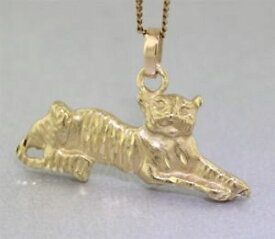 【送料無料】ネックレス　9ktiger pendant9kイェローゴールド9k gold tiger pendant guaranteed genuine 9k yellow gold