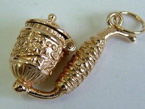 �y���������z�l�b�N���X�@�R���N�^�S�[���h�p�C�v�y���_���gcollectors 9ct gold 1960s ornate smoking pipe with opening lid charmpendant