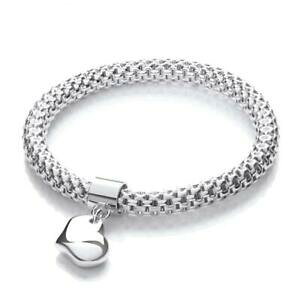 yzlbNX@X^[OVo[n[gy_gt@V[uXbgbV925 sterling silver mesh with heart pendant fancy bracelet