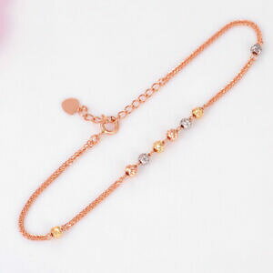 �y���������z�l�b�N���X�@�����N195cmau750�j���[listingsolid 18k multi�S�[���h listingsolid 18k multitone gold bracelet bead with wheat link bracelet 195cm au