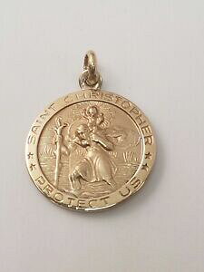 yzlbNX@\bhS[hZgNXgt@[y_g1 religious 9ct solid gold double sided saint christopher pendant