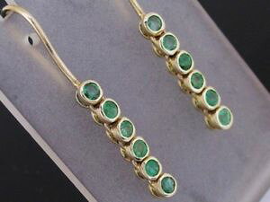 yzlbNX@e048 9ctsolidnaturalGhCAOe048 lovely genuine 9ct solid gold natural emerald drop earrings journey