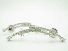 【送料無料】ネックレス　プラチナスターリングイヤーカフイアリングplatinum sterling silver pave white sapphire swirl design ear cuff earrings gift