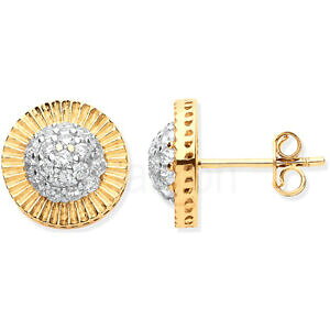 yzlbNX@CG[S[hX^bhCOTCY9ct hallmarked yellow gold pave set stud earrings in 2 sizes to match that watch
