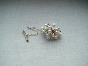 yzlbNX@Be[WkCG[S[hp[NX^NX^u[`svintage 14k yellow gold pearl and crystal starburst cluster brooch pin