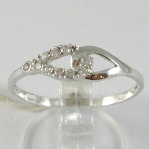 �y���������z�l�b�N���X�@�z���C�g�S�[���h�����O�W���R���C�^���Awhite gold ring 750 18k, hug infinity with zircon, made in italy