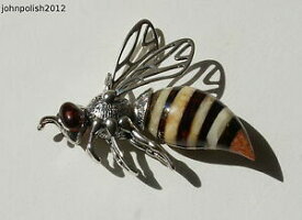 【送料無料】ネックレス　バルトシルバースズメバチペンダントhuge baltic amber wasp pendant on silver 925