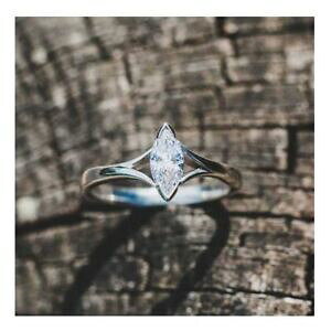 yzlbNX@VNX^[OVo[2ct marquise cut white moissanite 2 shank engagement ring 925 sterling silver