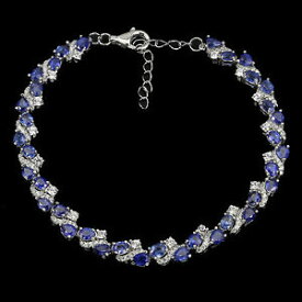 【送料無料】ネックレス　サファイア725875スターリング925sterling silver 925 genuine rich blue sapphire gemstone bracelet 725875 inch