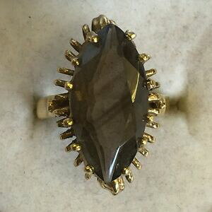 yzlbNX@g\bhS[hX[L[NI[cOTCYretro 1960s solid 9ct gold hallmarked large smoky quartz ring size i 1967