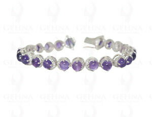 yzlbNX@AWXgVo[uXbgamethyst gemstone studded bracelet in 925 silver sb1115