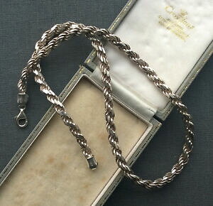 yzlbNX@re[WVo[wr[`F[C`Jbg\bh|hvintage silver heavy chain 18 hex cut solid 925 sterling