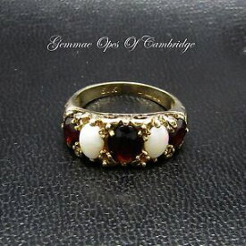 【送料無料】ネックレス　kゴールドゴールドガーネットオパールリングサイズ9k gold 9ct gold garnet and opal ring graduated 5 stone size m 328g