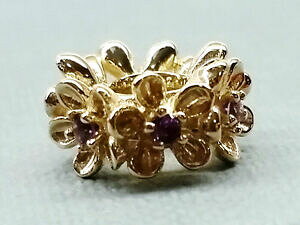 yzlbNX@\bhS[hAWXgubTK[hr[Ybd092 large genuine 9ct solid gold natural amethyst blossom garland bead charm