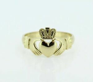 �y���������z�l�b�N���X�@�C�G���[�S�[���h�b�h�N���_�����O9ct yellow gold claddagh ring