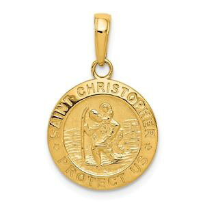 yzlbNX@CG[S[hZgNXgt@[_14k yellow gold polished saint christopher protect us religious medal charm