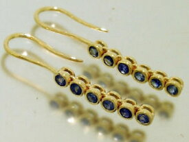 【送料無料】ネックレス　イエローゴールドサファイアイヤリングドロップe048 genuine 9ct yellow gold natural sapphire drop earrings journey dangle