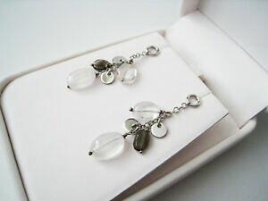 yzlbNX@zCgS[hNANH[cX[L[NH[cCO 9ct white gold clear quartz amp; smokey quartz gemstone earrings