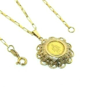 yzlbNX@fB[XfB[X{bNX`F[CG[S[hLVRRCy_gladieswomens 9ct yellow gold mexican coin pendant on a box chain
