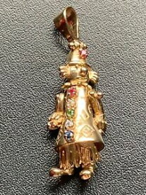 【送料無料】ネックレス　lovely 9ct gold gem set articulated clown pendantlovely 9ct gold gem set articulated clown pendant