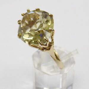 yzlbNX@9ct56TCYo g9ct solid yellow gold yellow quartz ring size o 56g