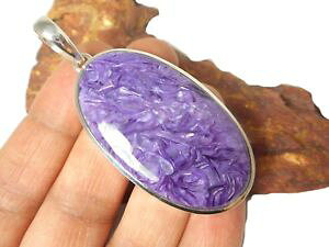 yzlbNX@I[oX^[OVo[y_gcharoite oval sterling silver 925 gemstone pendant gift boxed
