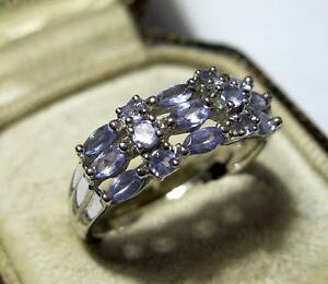 yzlbNX@zCgS[h^UiCgTCYbeautiful 9ct 375 9k white gold tanzanite gem stone engagement ring size o 12