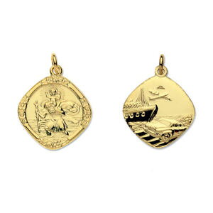 yzlbNX@\bhS[ho[VuZgNXgt@[y_g{bNX 9ct solid gold reversible st christopher 36g pendant amp; gift box hallmarked