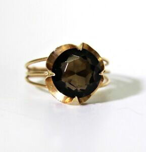 yzlbNX@Be[Wk[YS[hX[L[NI[cL{EQOTCYvintage 14ct 14k rose gold smoky quartz buttercup ring size 5 34 l