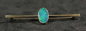 �y���������z�l�b�N���X�@antique 15ct gold bar brooch set with13x8mm bluegreen opal doubletantique 15ct gold bar brooch set with a 13x8mm bluegreen